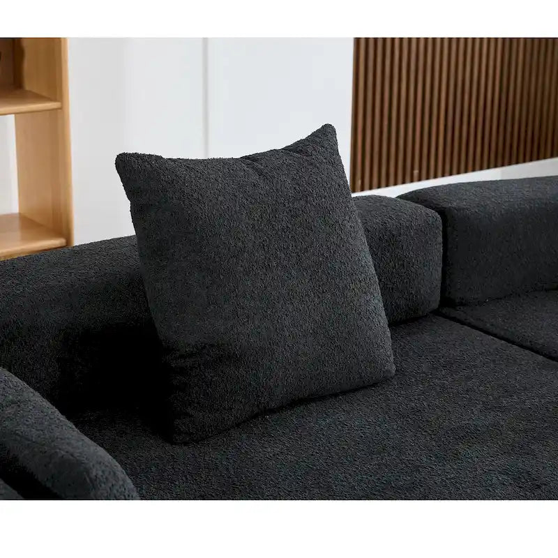111 Oversized Boucle L-Shaped Corner Modular Sectional Sofa, 3-Piece Free Combination