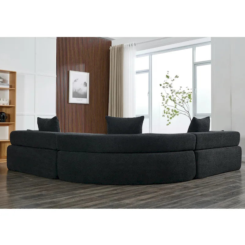 111 Oversized Boucle L-Shaped Corner Modular Sectional Sofa, 3-Piece Free Combination