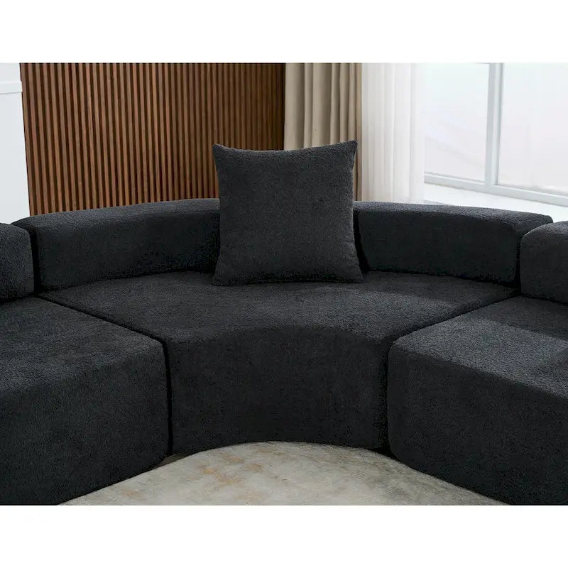 111 Oversized Boucle L-Shaped Corner Modular Sectional Sofa, 3-Piece Free Combination