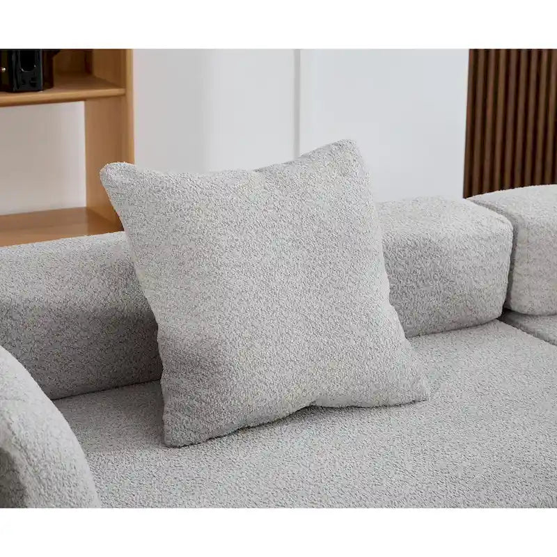 111 Oversized Boucle L-Shaped Corner Modular Sectional Sofa, 3-Piece Free Combination