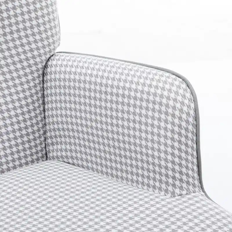 Rocking Chair, Soft Houndstooth Fabric Leather Fabric Rocking Chair for Nursery