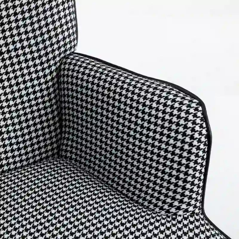 Rocking Chair, Soft Houndstooth Fabric Leather Fabric Rocking Chair for Nursery