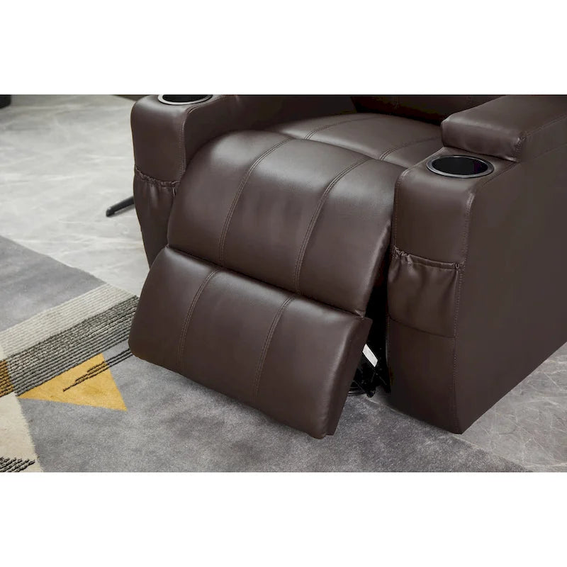 Recliner Chair Modern Recliner Sofa Faux Leather Recliners with Cup Holders, Remote Control