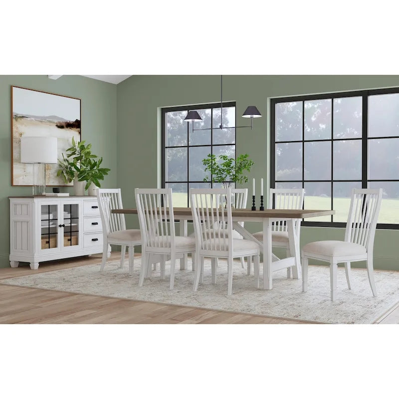 Melody White Wood Rectangular Dining Table - 90 x 30 x 42