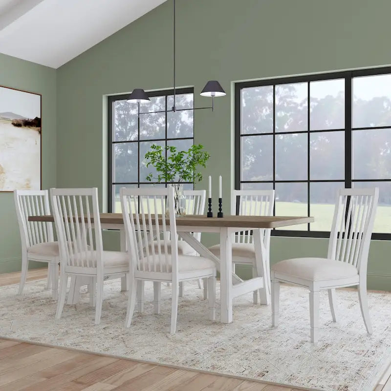 Melody White Wood Rectangular Dining Table - 90 x 30 x 42
