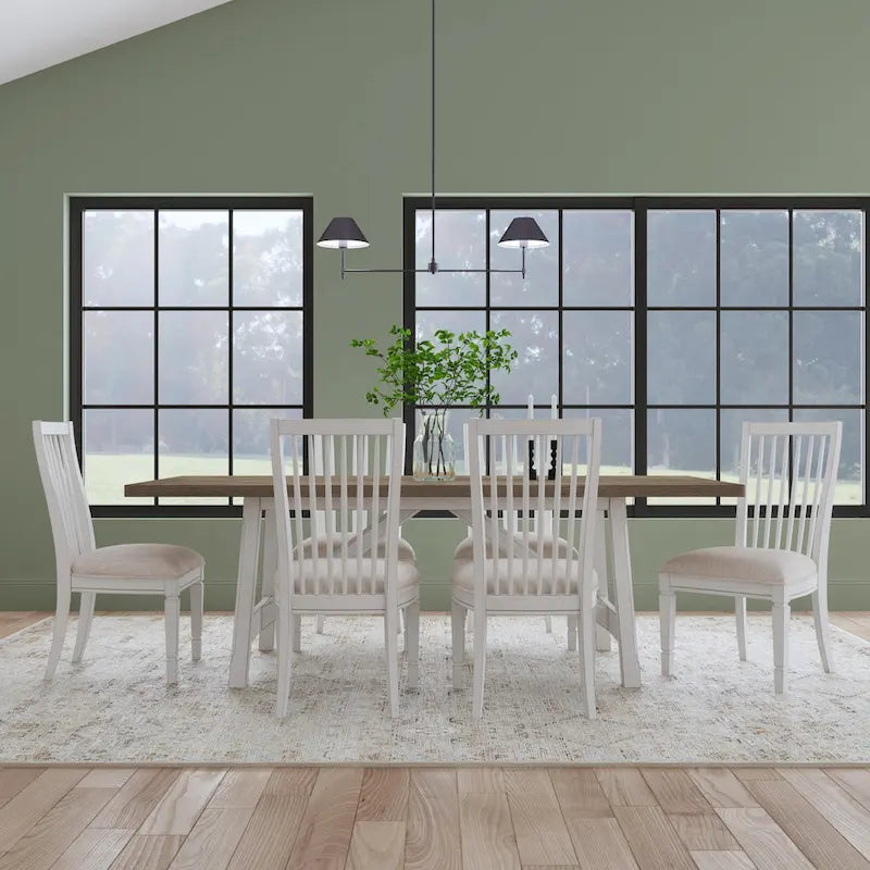 Melody White Wood Rectangular Dining Table - 90 x 30 x 42