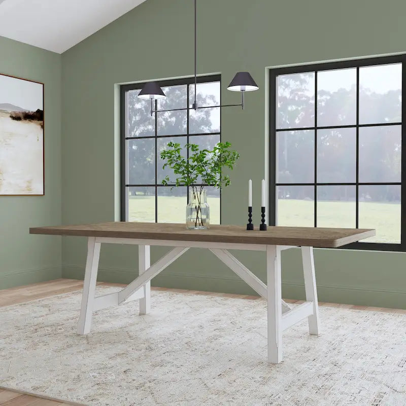 Melody White Wood Rectangular Dining Table - 90 x 30 x 42