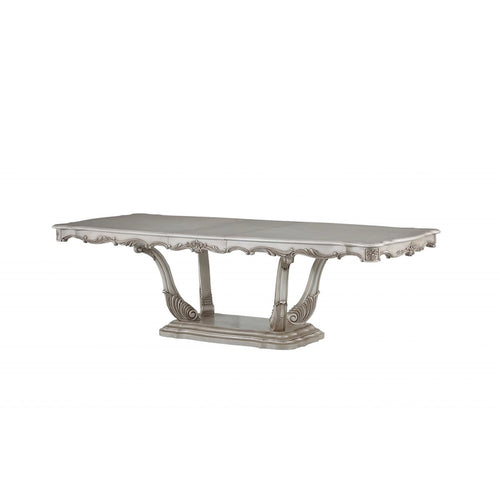 44 Off White Solid Wood Pedestal Base Dining Table