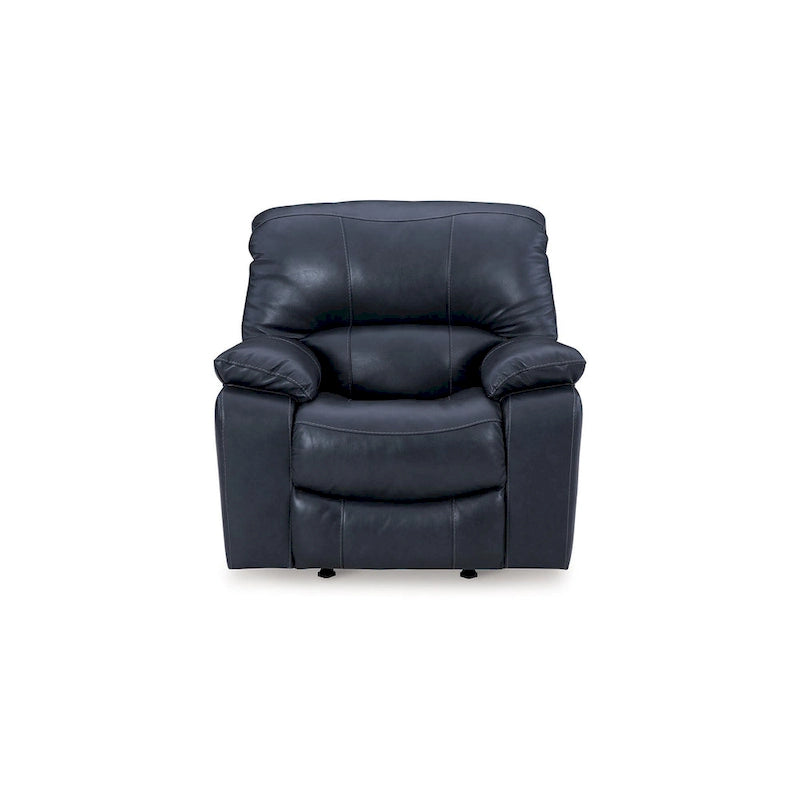 Leesa Power Rocker Recliner Chair, Soft Ocean Blue Leather, USB Port