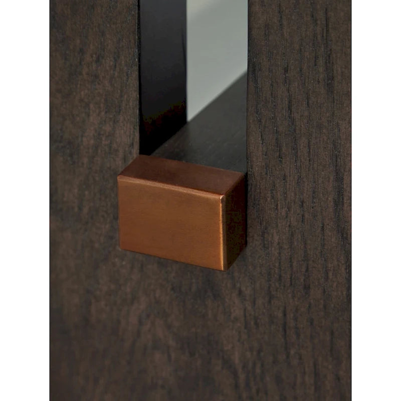 Haus Sofa Console Table, Marble Top, Panel legs, 52 Inch Brown Wood