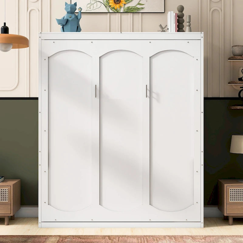 Queen Size Murphy Bed Wall Bed with Shelves