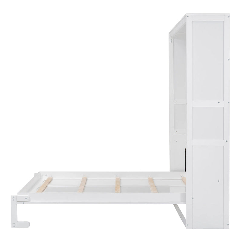 Queen Size Murphy Bed Wall Bed with Shelves