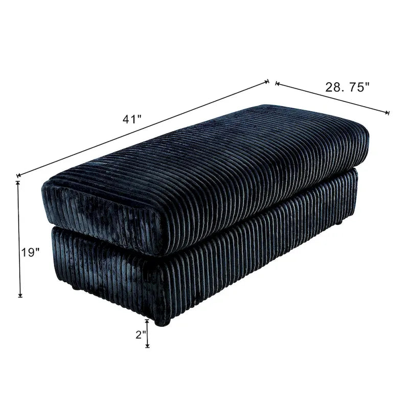 Oversized 6-Piece Corduroy Upholstered L-Shaped Modular Sectional Sofa, DIY Combination