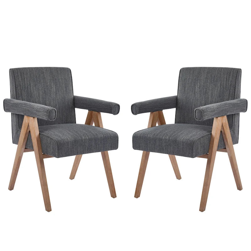 Christopher Knight Home Poppy Fabric Arm Dining Chair (Set of 2)