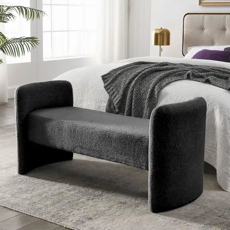 GDFStudio - Harper H-Frame Polyester Upholstered Bench with Modern Versatile Design