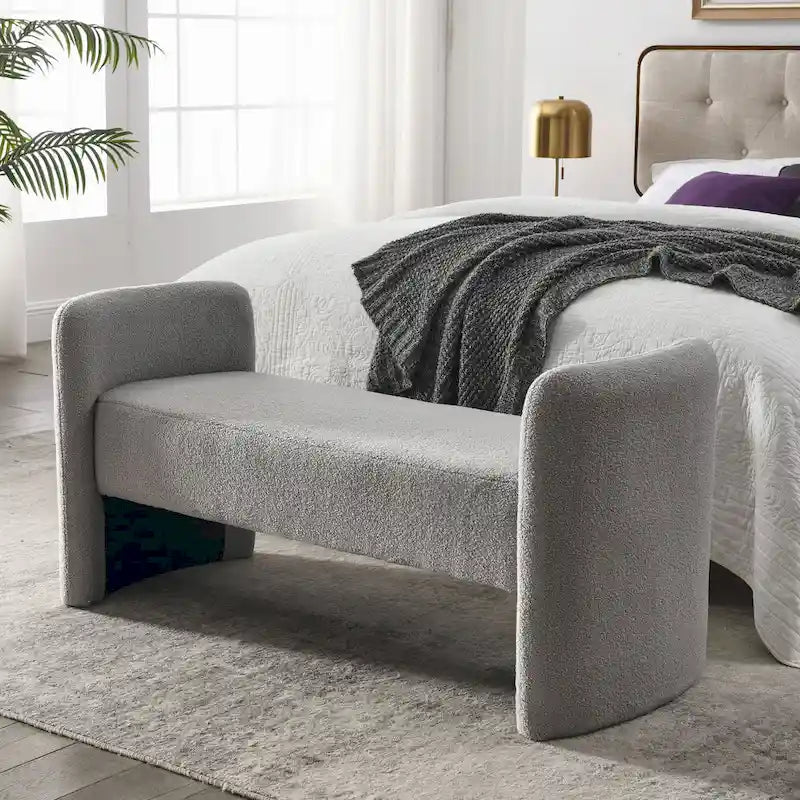 GDFStudio - Harper H-Frame Polyester Upholstered Bench with Modern Versatile Design