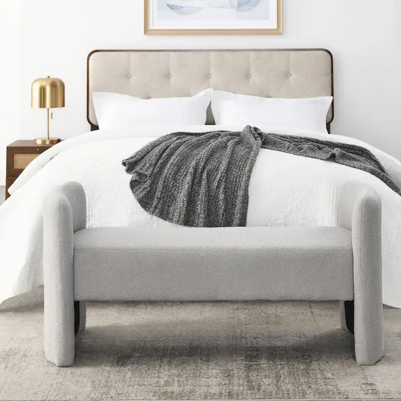 GDFStudio - Harper H-Frame Polyester Upholstered Bench with Modern Versatile Design