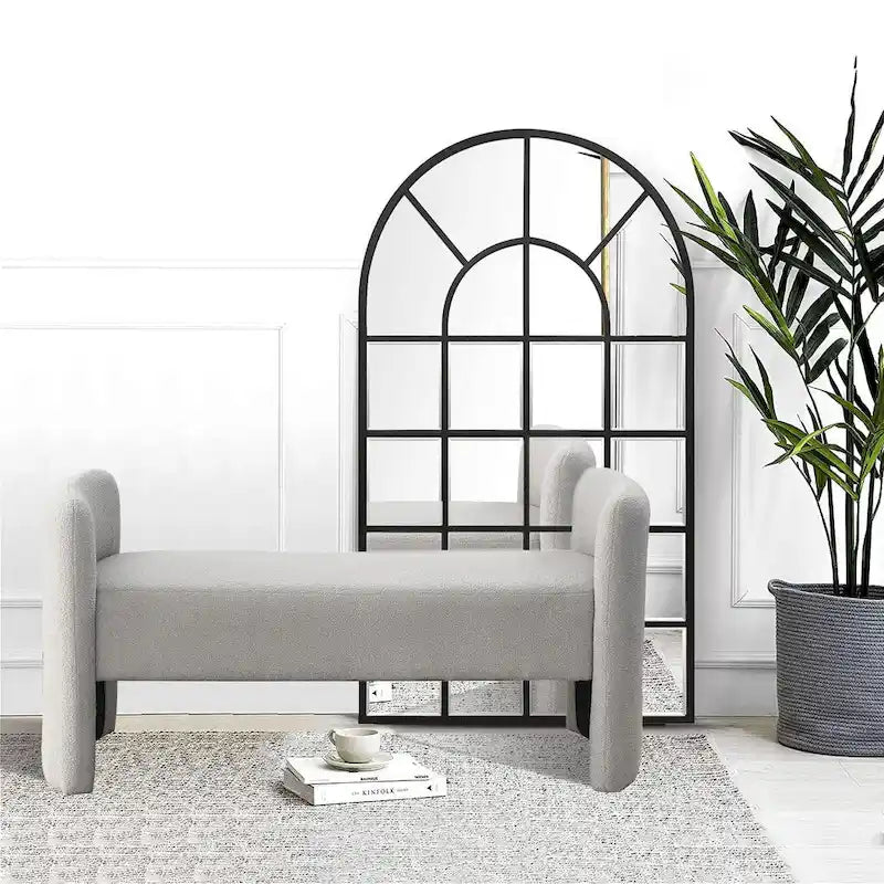 GDFStudio - Harper H-Frame Polyester Upholstered Bench with Modern Versatile Design