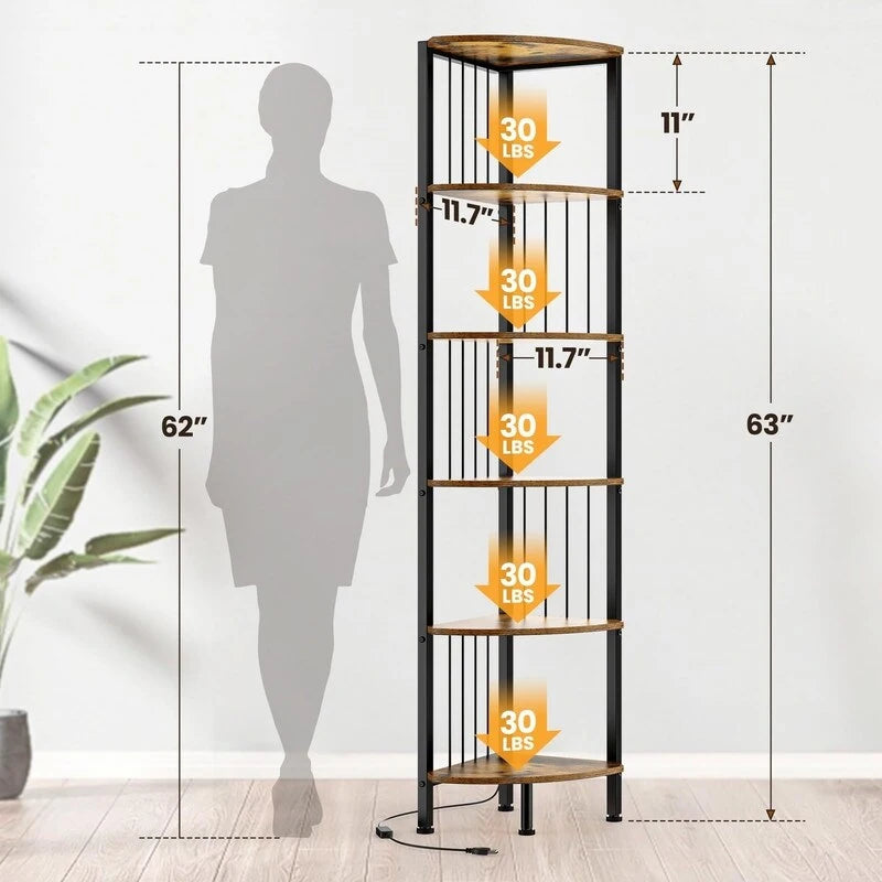 Corner Shelf Stand - 11.7D x 11.7W x 63H