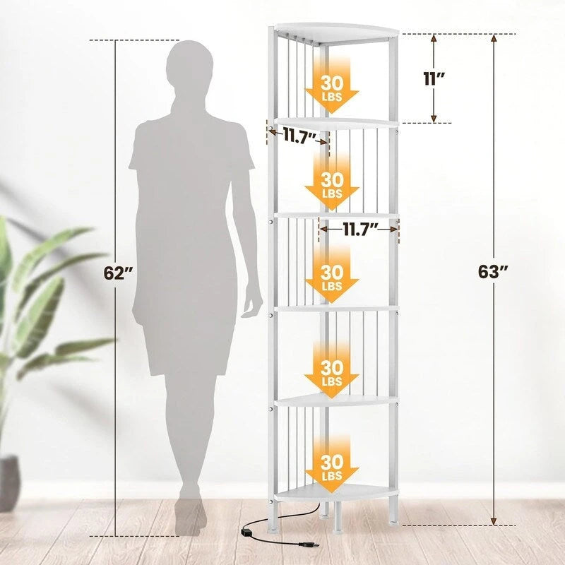 Corner Shelf Stand - 11.7D x 11.7W x 63H