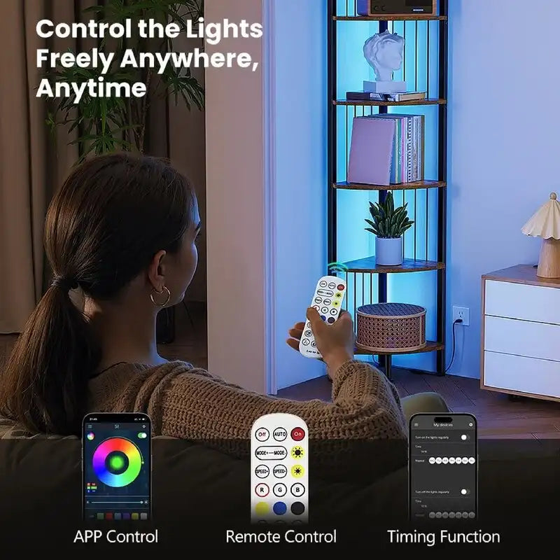 Corner Shelf Stand - 11.7D x 11.7W x 63H