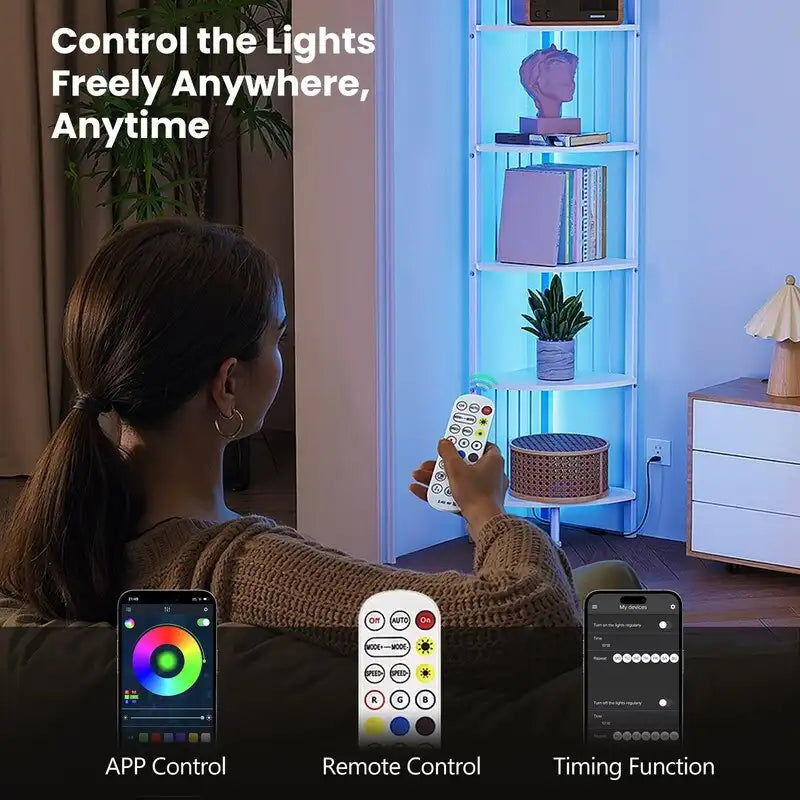 Corner Shelf Stand - 11.7D x 11.7W x 63H