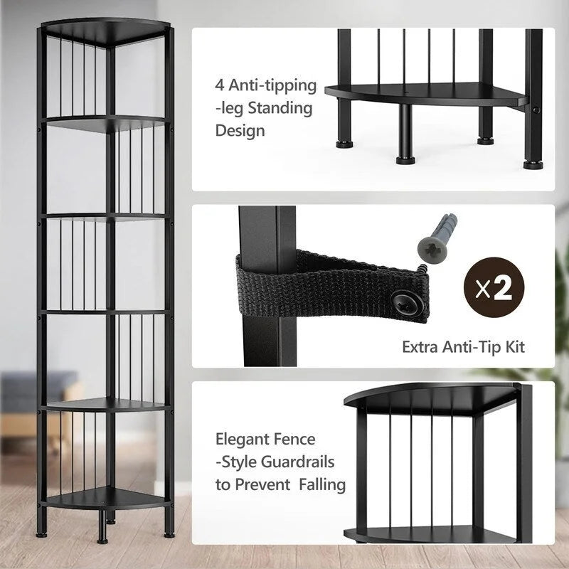 Corner Shelf Stand - 11.7D x 11.7W x 63H