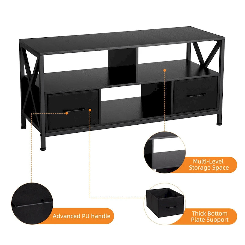 TV Stand for 50 inch TV, Entertainment Center with Storage - 42 inches
