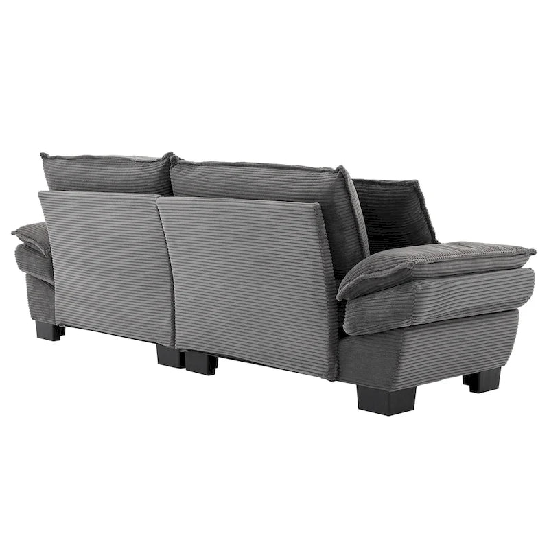 65.5 Upholstered 3-Seater Sofa Couch with Two Pillows and Sturdy Construction