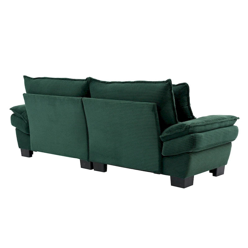 65.5 Upholstered 3-Seater Sofa Couch with Two Pillows and Sturdy Construction