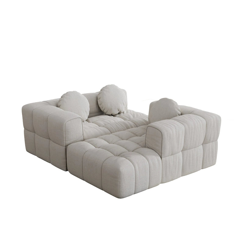 103 Chenille L-Shaped Sectional Sofa with Left Recliner, 3 Pillows and Modular Design