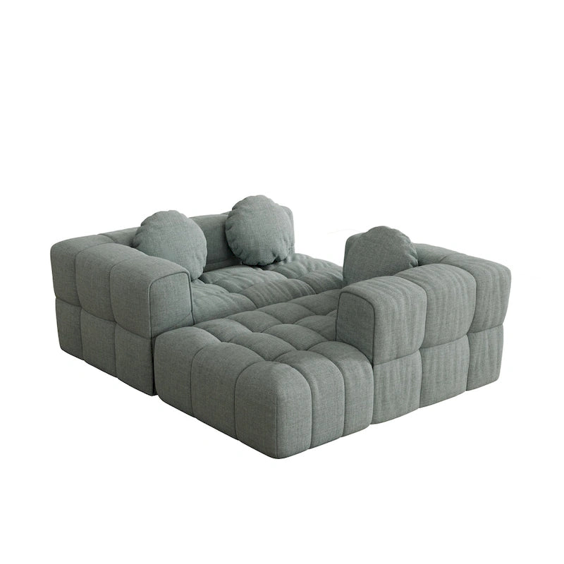 103 Chenille L-Shaped Sectional Sofa with Left Recliner, 3 Pillows and Modular Design