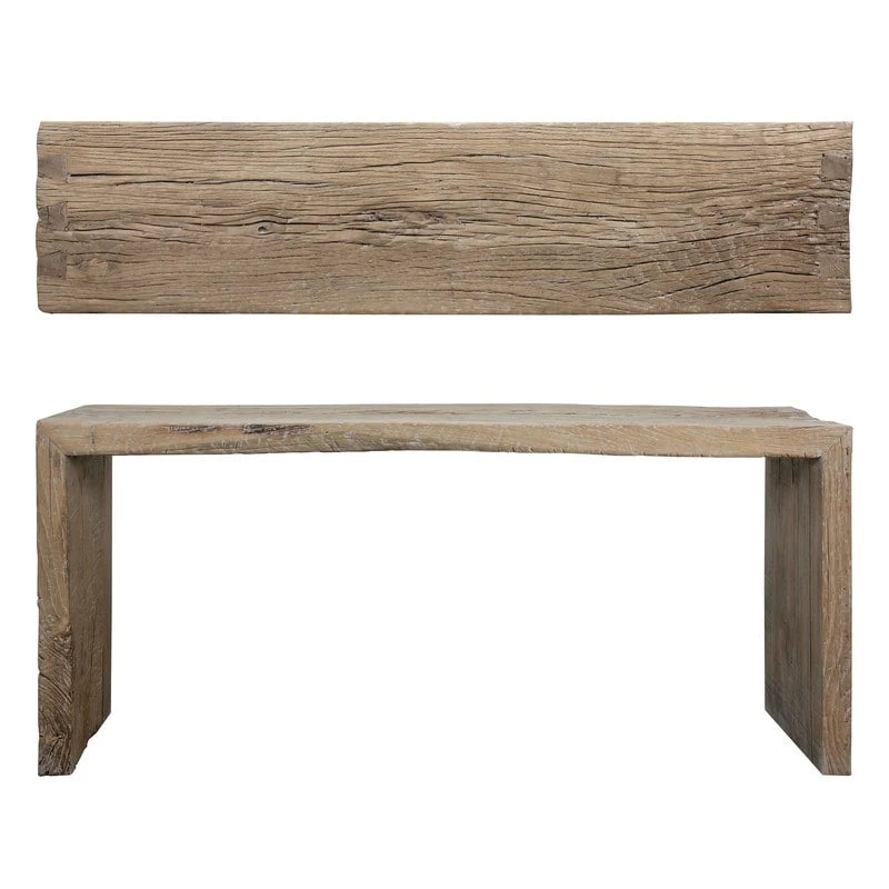 Approx.6-6.5ft Long Vintage Waterfall Console Table Weathered Natural Wood (Size And Finish Vary)