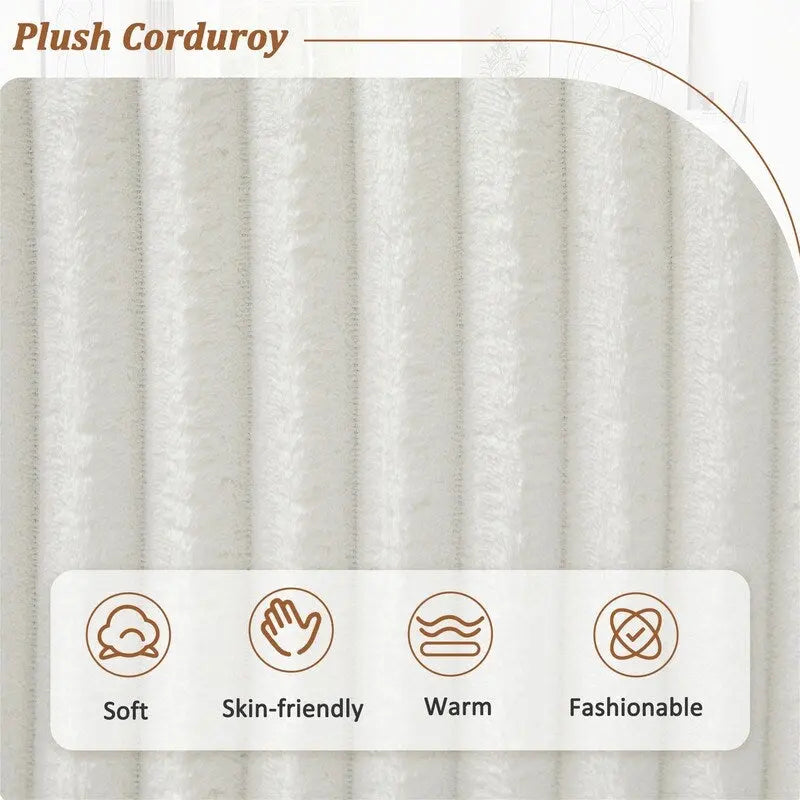 Oversized U-shaped Sectional Sofa with Chaise Lounge, 129 Modern Upholstered Sofa Couch, Corduroy Couch Set for Living Room