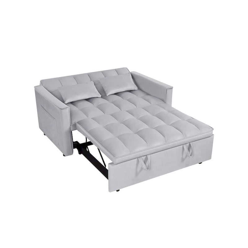 Modern Convertible Futon Sofa Bed,Adjustable Backrest,Armrest Holders