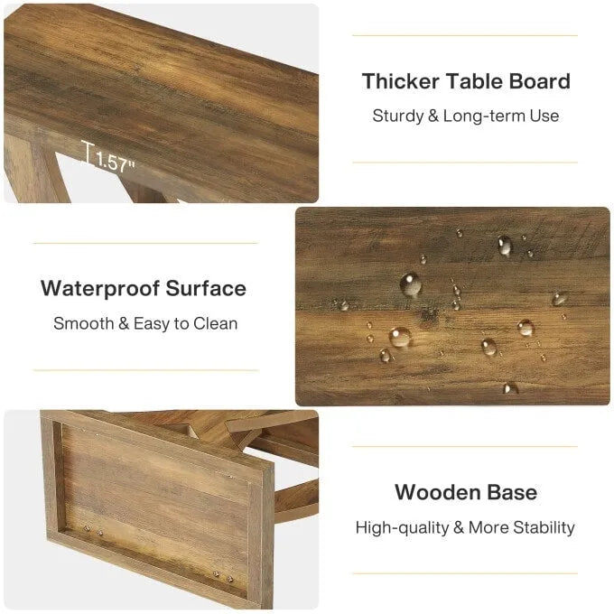 Farmhouse End Table, Narrow Side Table with Fishtail Support Design for Living Room, Study, Brown