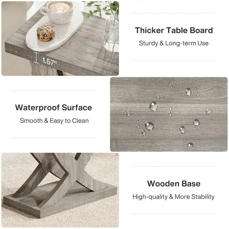 Farmhouse End Table, Narrow Side Table with Fishtail Support Design for Living Room, Study, Brown