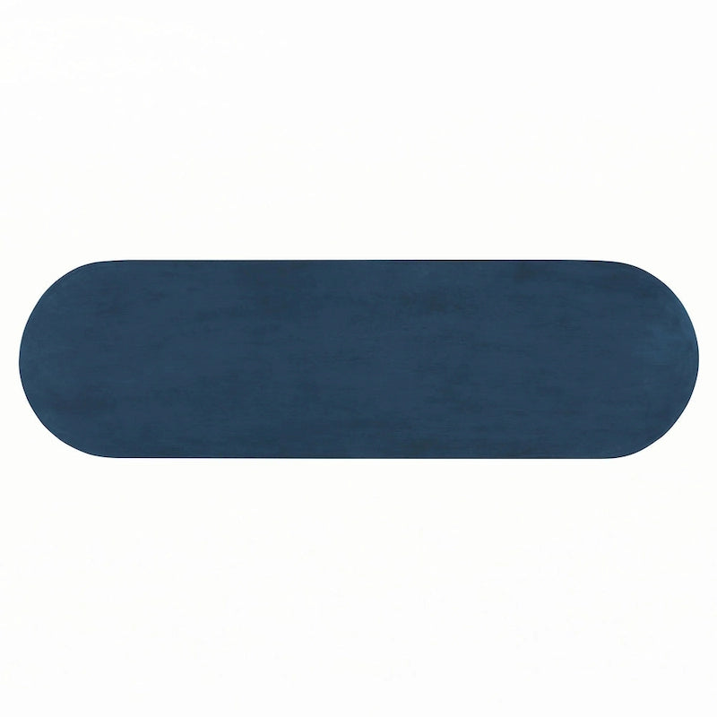 Farmhouse Rattan Console Table Entryway Table,Navy