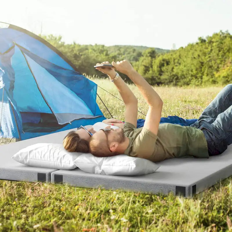 Goplus Memory Foam Camping Mattress with Anti-slip Bottom Travel Bag - See Details