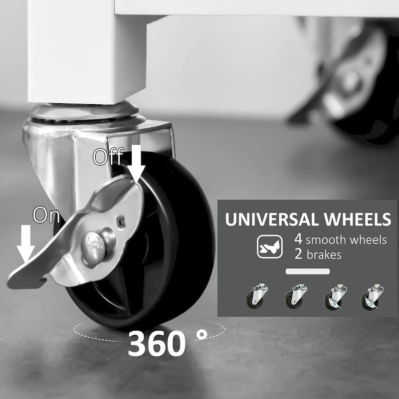 Kitchen Island With Stainless Steel Top(no include stool)