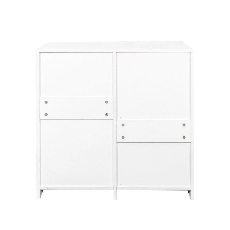 Freestanding Bathroom Laundry Cabinet with Doors and shelf, Tilt-Out Laundry Hamper