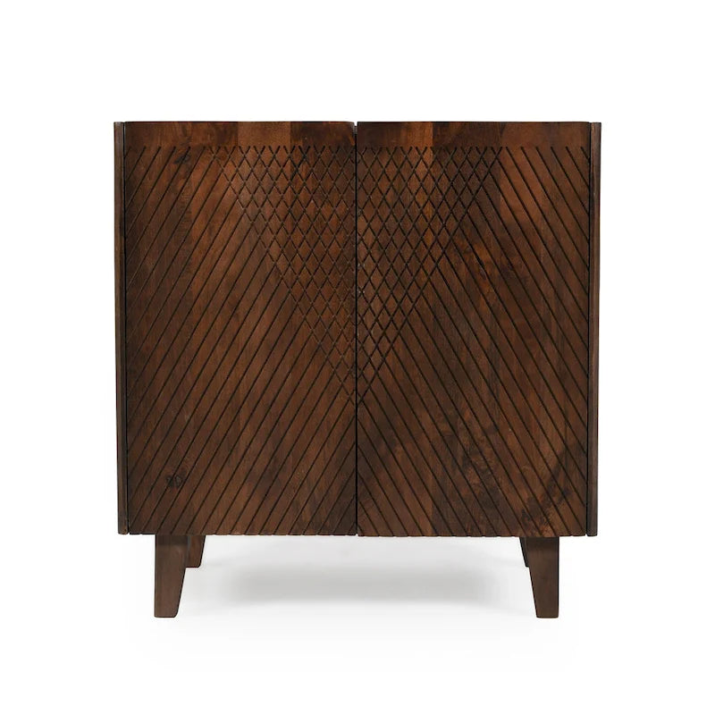 Wood Accent Cabinet with Storage and Adjustable Shelf for Dining Room