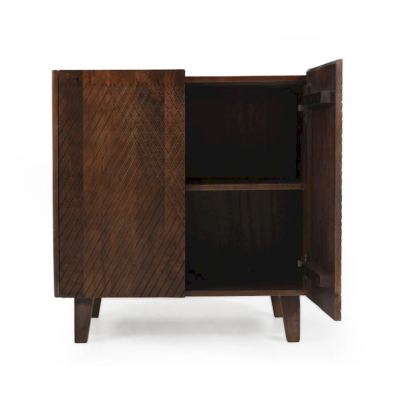 Wood Accent Cabinet with Storage and Adjustable Shelf for Dining Room