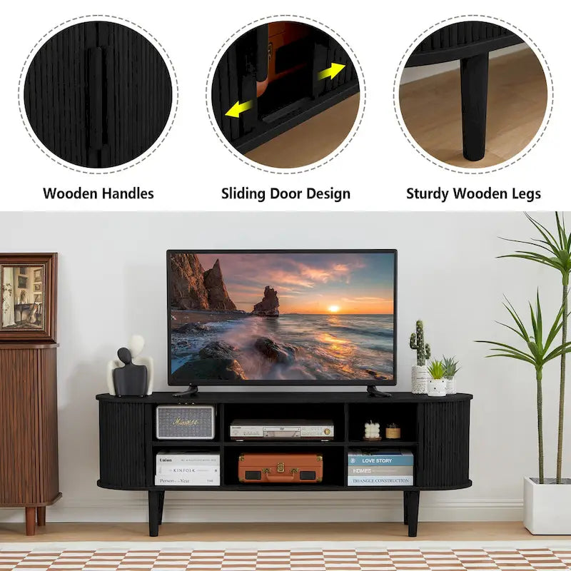 62.99in. Wood TV Stand For TVs up to 70in.