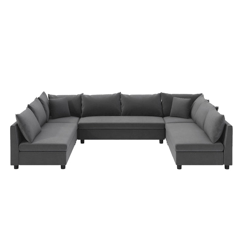 Modular Sectional Sofa, Reversible U Shaped Chenille Couch Set