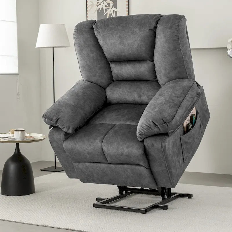 Modern Power Lift Recliner Chair Single Massage Sofa with Lumbar Heating and Timer Setting for Elderly