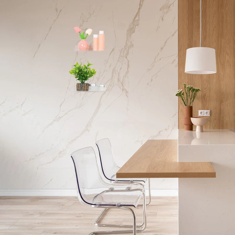 Acrylic Floating Shelves for Wall, Acrylic Shelves for Bathroom Bedroom Living Room and Kitchen Wall Storage Display Shelf Clear