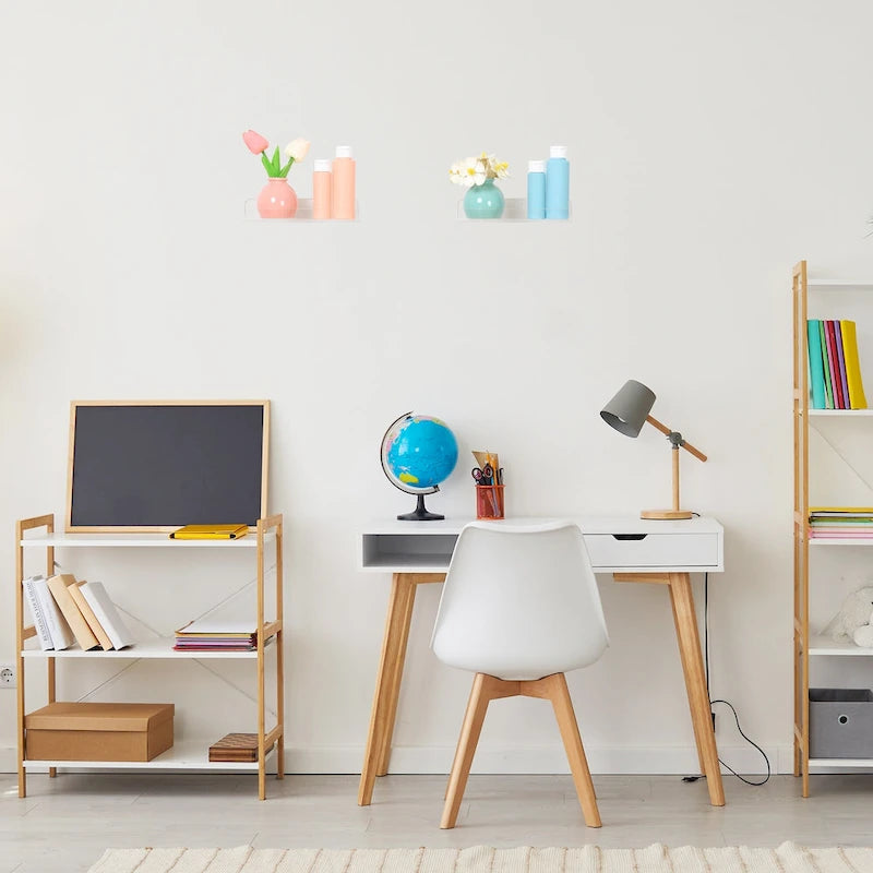 Acrylic Floating Shelves for Wall, Acrylic Shelves for Bathroom Bedroom Living Room and Kitchen Wall Storage Display Shelf Clear