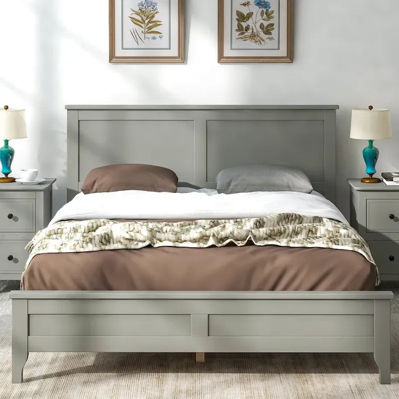 Modern Solid Wood Platform Bed with Natural and Exquisite Wear-resistant Finish