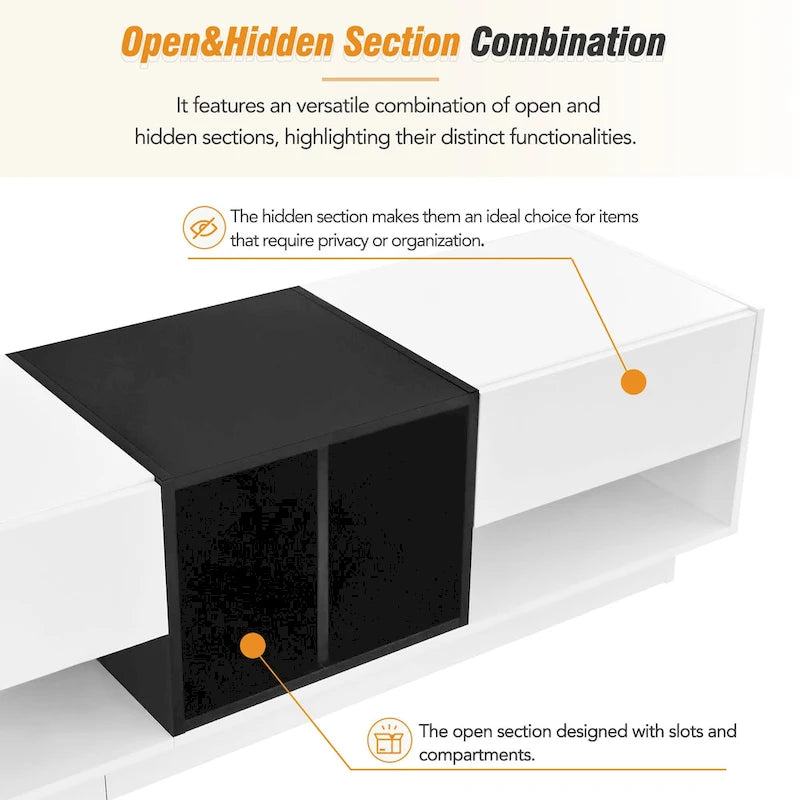 74 TV Stand with Storage & Compartment for TVs Up to 80